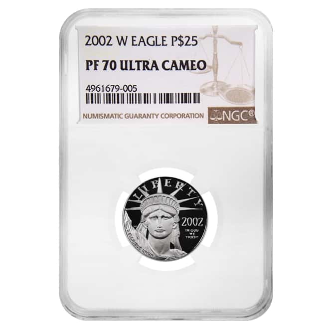 2002 W 1/4 oz $25 Platinum American Eagle Proof Coin NGC PF 70 UCAM