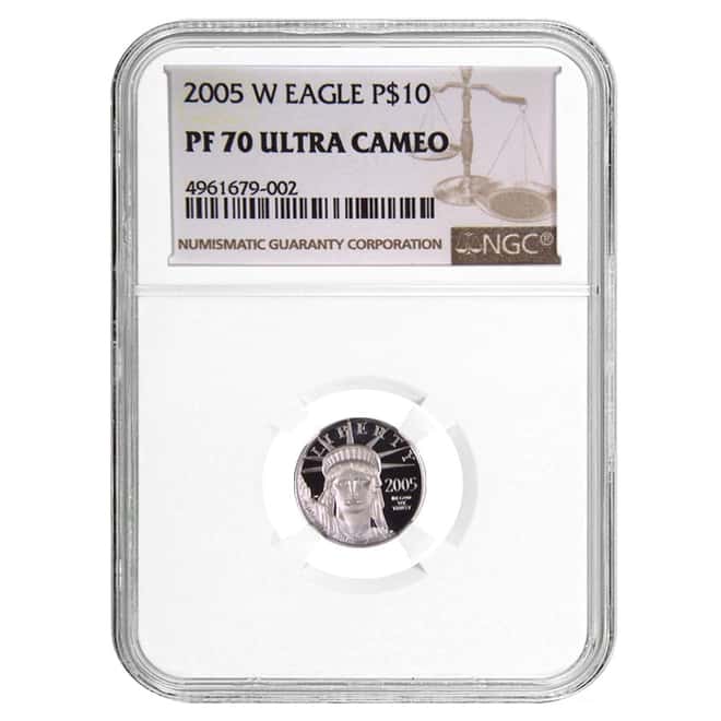 2005 W 1/10 oz $10 Platinum American Eagle Proof Coin NGC PF 70 UCAM