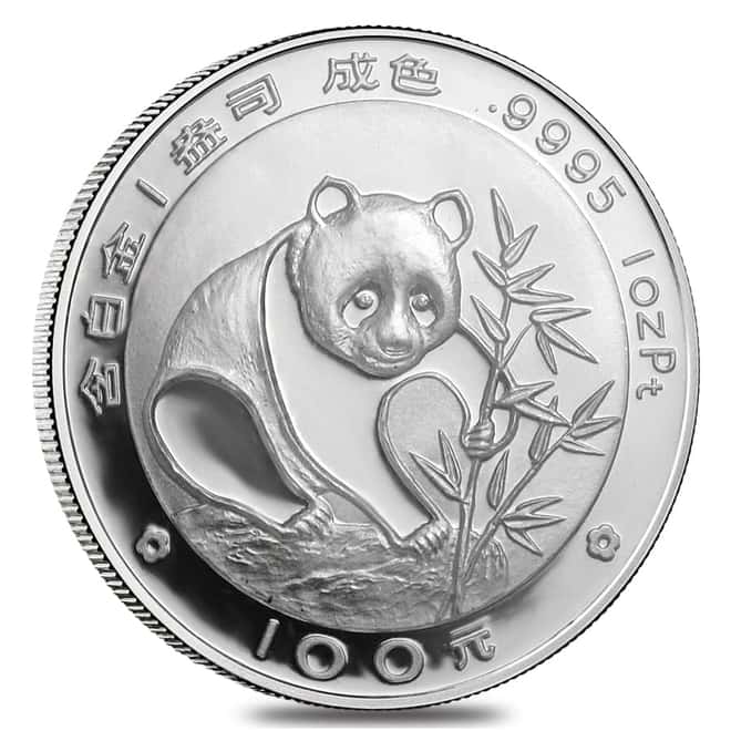 1988 1 oz Platinum Chinese Panda 100 Yuan BU (Not Sealed)