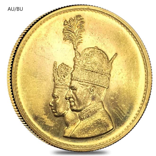 1967 (SH 1346) Mohammad Reza Pahlavi Coronation Gold Medal AU/BU AGW .3038 oz