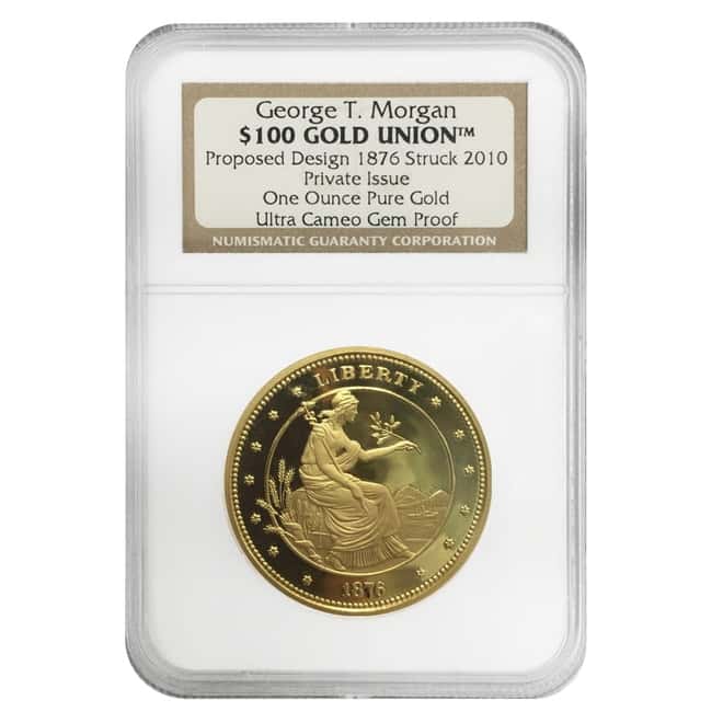 2010 1 oz Gold George T. Morgan $100 Union Private Issue NGC Gem Proof UCAM