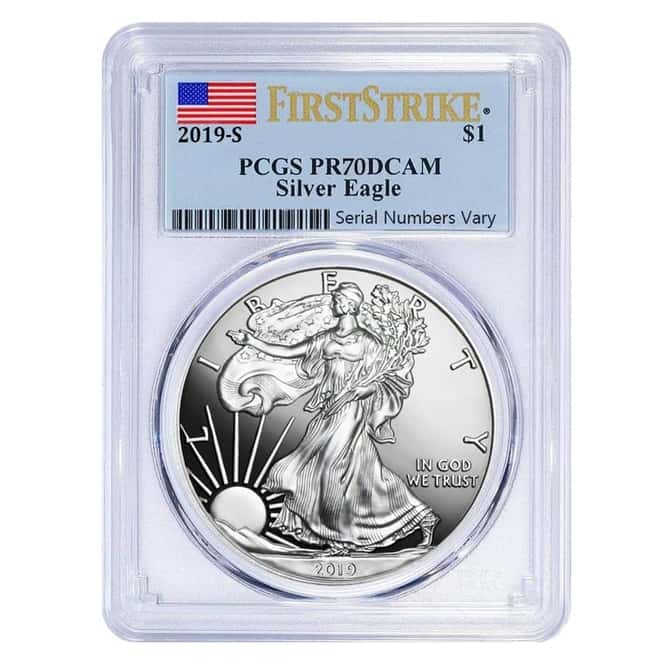 2019-S 1 oz Proof Silver American Eagle PCGS PF 70 DCAM First Strike