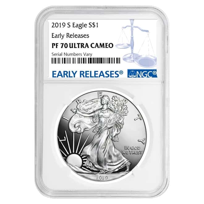 2019-S 1 oz Proof Silver American Eagle NGC PF 70 UCAM Early Releases 