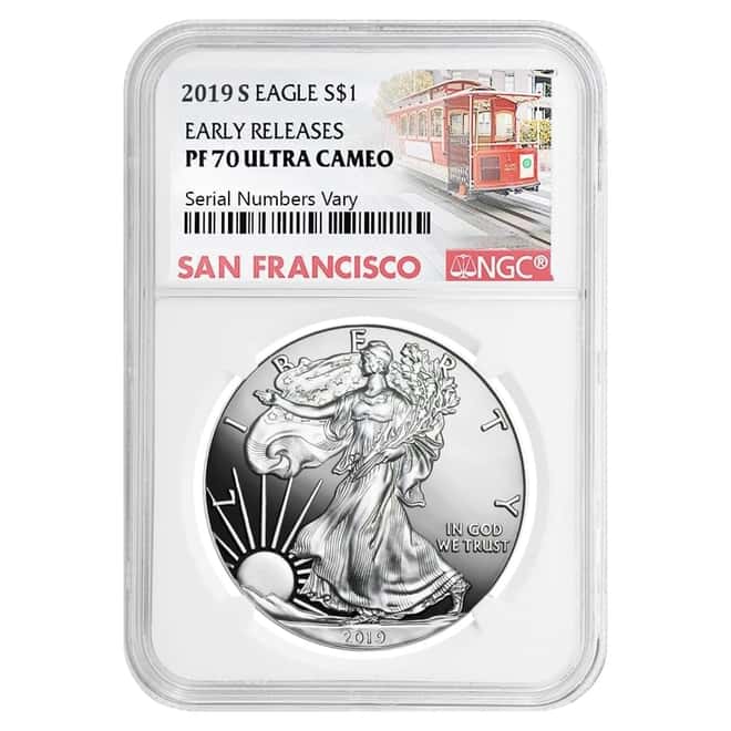 2019-S 1 oz Proof Silver American Eagle NGC PF 70 UCAM Early Releases (SF Label) 