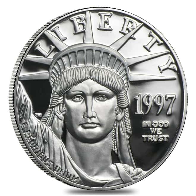 1997 W 1/10 oz $10 Proof Platinum American Eagle Coin (w/Box & COA)