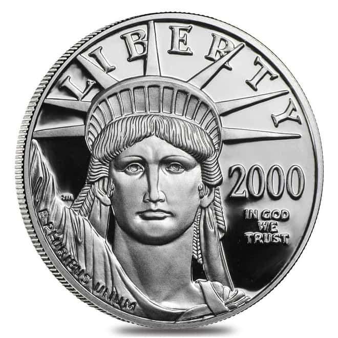 2000 W 1/2 oz $50 Proof Platinum American Eagle Coin (w/Box & COA)
