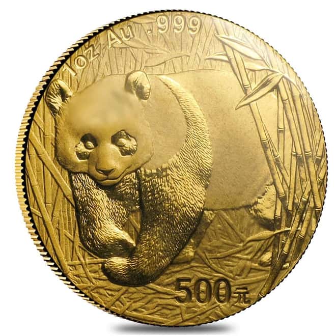 2001 1 oz Chinese Gold Panda 500 Yuan BU (Sealed)