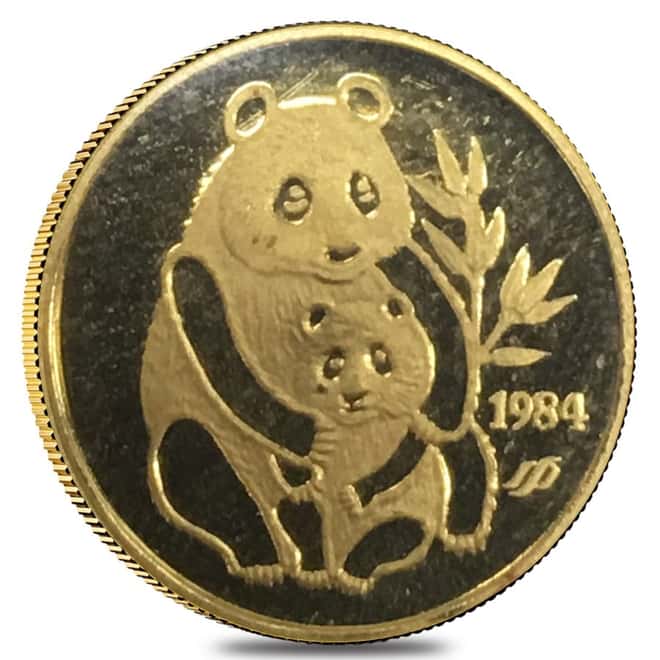 1984 1.5 gram Singapore Gold Panda Yin Yang Medal .9999 Fine (Sealed)