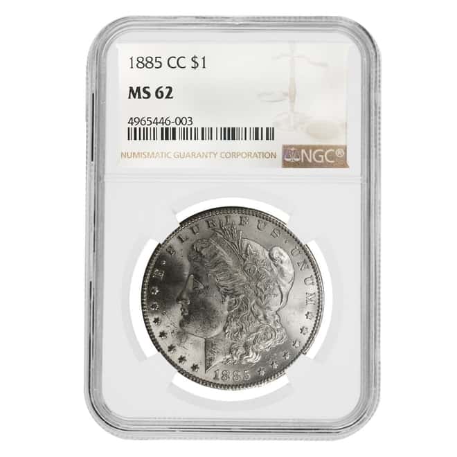 1885-CC Silver Morgan Dollar NGC MS 62