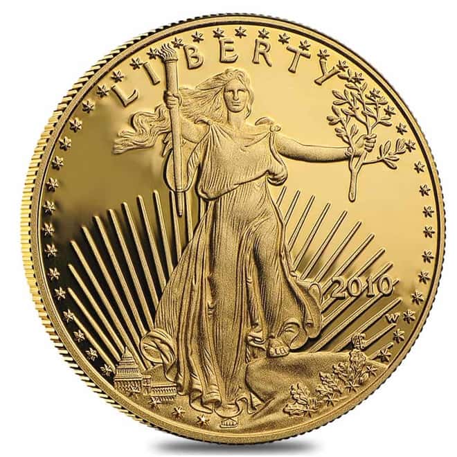 2010 W 1 oz $50 Proof Gold American Eagle (w/Box & COA)