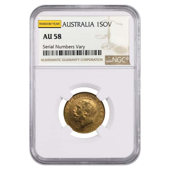 Gold Sovereign Coin NGC/PCGS AU 58 (Random Year)