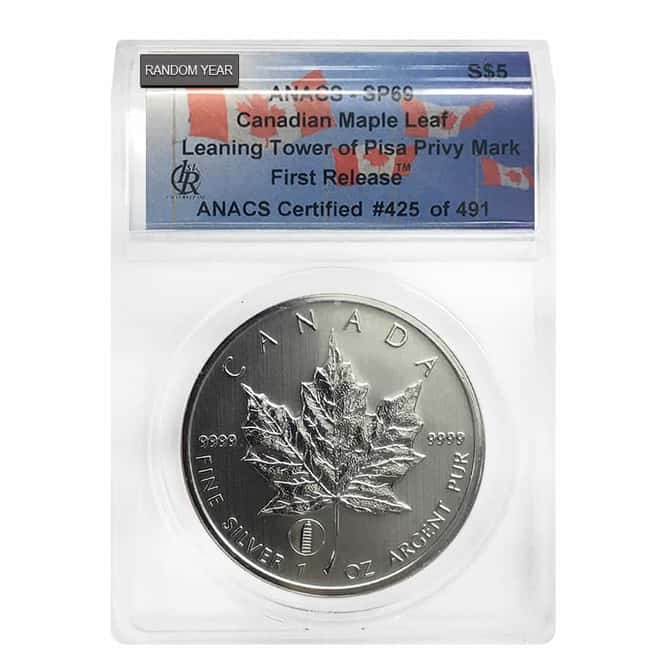 1 oz Silver Canadian Maple Leaf ANACS MS/SP/PF 69 (Random Year)