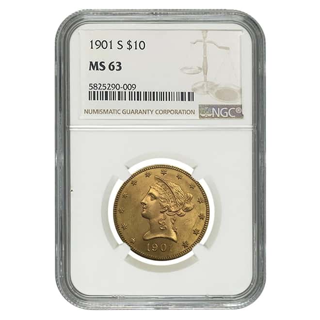 1901 S $10 Liberty Head Gold Eagle Coin NGC MS 63