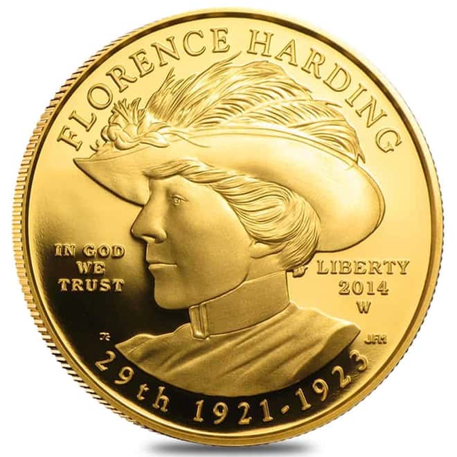 2014 W 1/2 oz $10 First Spouse - Florence Harding Gold Proof Coin (w/Box & COA)