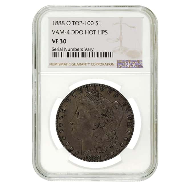 1888 O Morgan Silver Dollar $1 NGC VF 30 Hot Lips (Top 100 VAM)