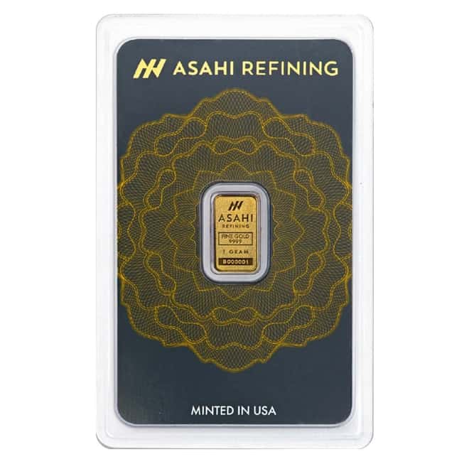 1 Gram Asahi Gold Bar .9999 Fine (in Assay)