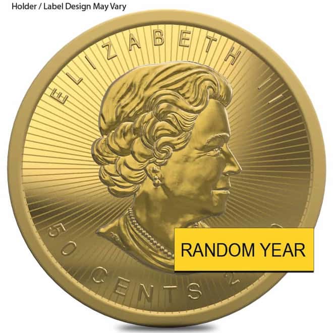 1 Gram Canadian Gold Maplegram $.5 Coin NGC MS 70 (Random Year)