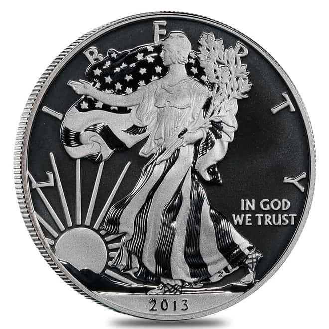 2013-W 1 oz Enhanced Silver American Eagle $1 Coin (in Cap)