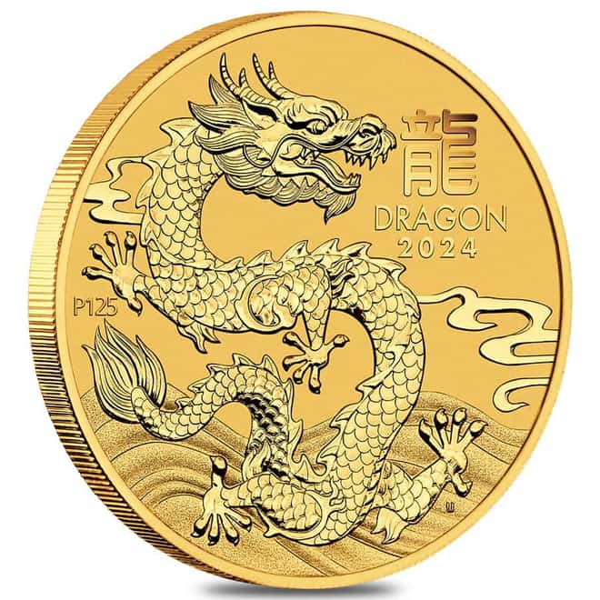 2024 1/20 oz Gold Lunar Dragon BU Australia Perth Mint