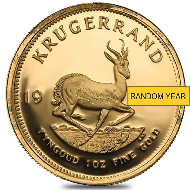1 oz South African Proof Gold Krugerrand Coin Scruffy (Random Year)