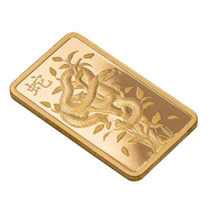 2025 5 Gram PAMP Suisse Lunar White Snake Gold Bar (in Assay)