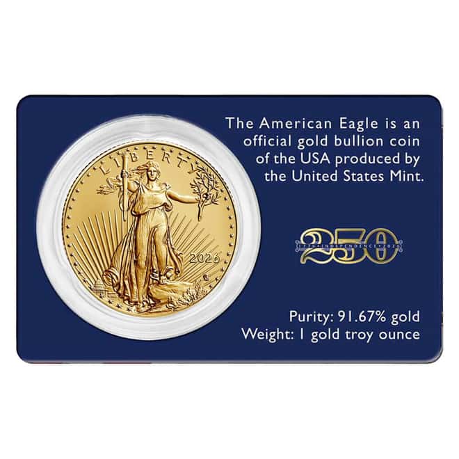 2026 1 oz Gold American Eagle $50 Coin BU (in Assay)