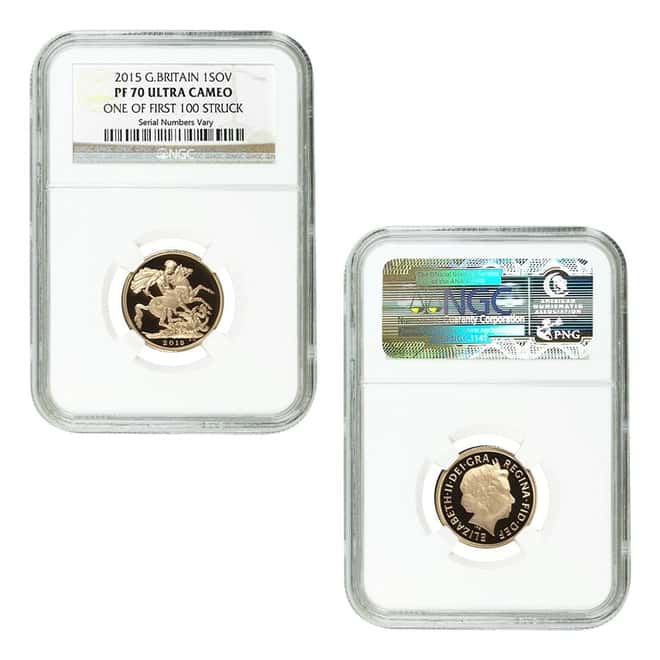 2015 2.0599 oz British Proof Gold Sovereign 5-Coin Set NGC PF 70 UCAM