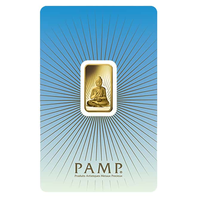 5 gram PAMP Suisse Gold Bar - Buddha (in Assay) .9999 Fine