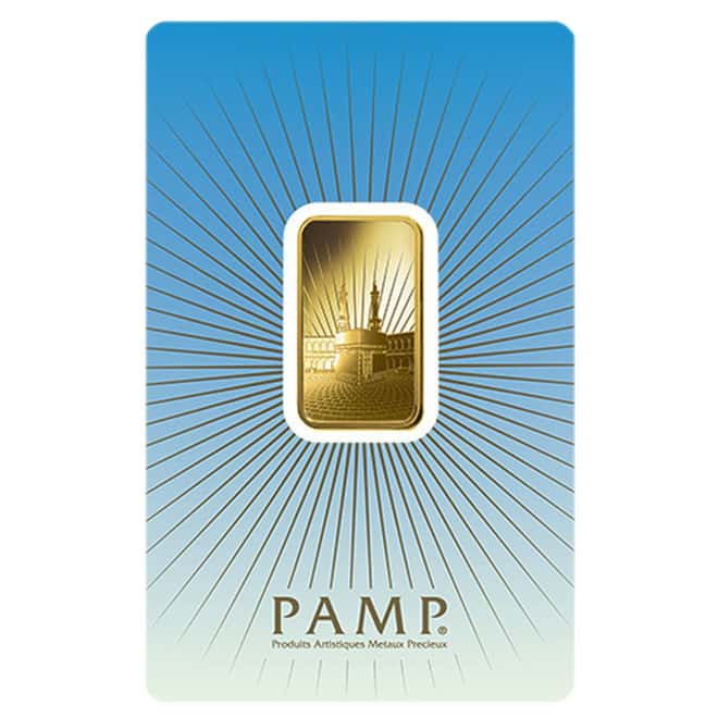 10 gram PAMP Suisse Gold Bar - Ka ´Bah, Mecca (in Assay) .9999 Fine