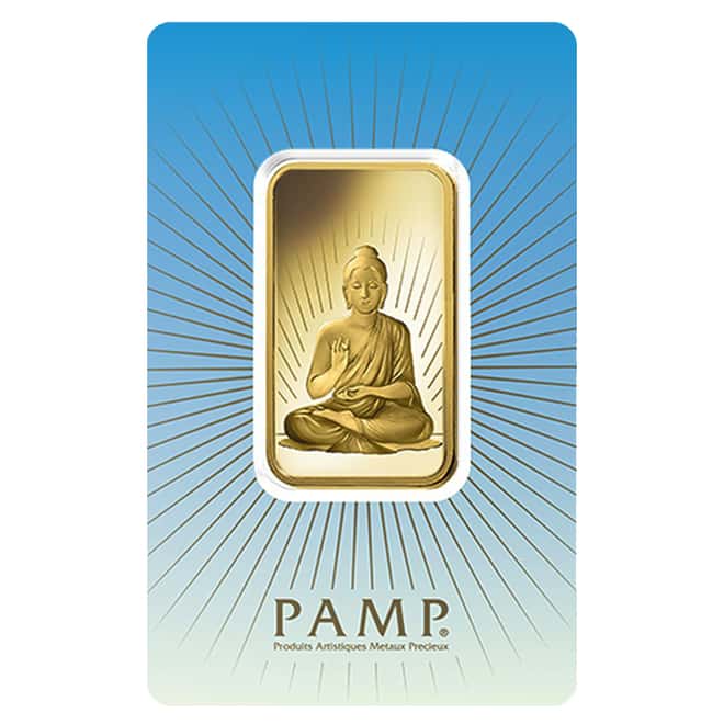 Box of 25 - 1 oz PAMP Suisse Gold Bar - Buddha (in Assay) .9999 Fine