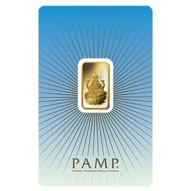 Box of 25 - 5 gram PAMP Suisse Gold Bar - Lakshmi (in Assay) .9999 Fine
