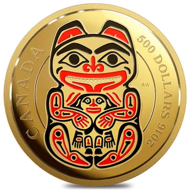 2016 Canada 5 oz Gold Mythical Realms of the Haida - The Bear Coin (w/Box & COA)