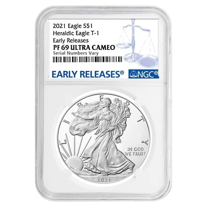 2021-W 1 oz Proof Silver American Eagle NGC PF 69 UCAM Early Releases