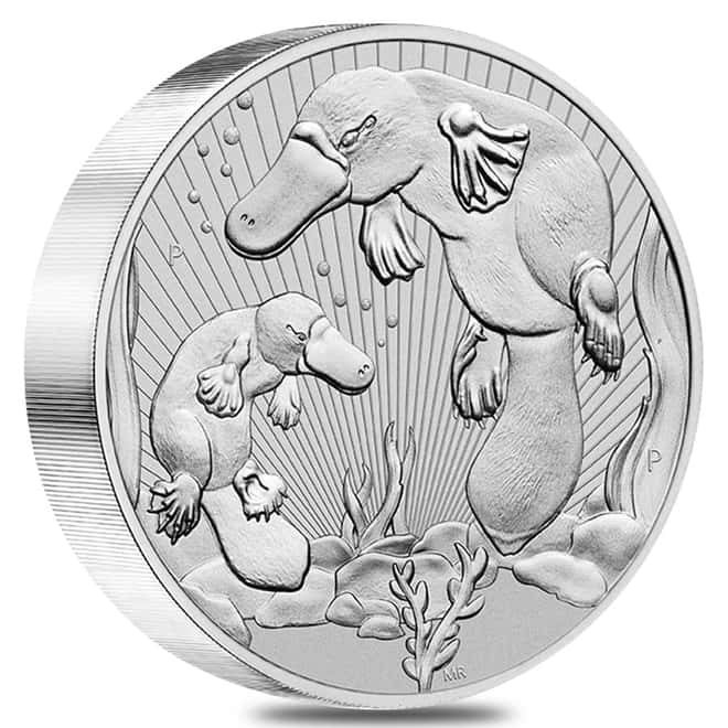 2021 10 oz Silver Australian Piedfort Platypus Perth Mint .9999 Fine BU Next Generation Series