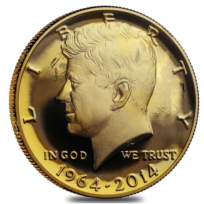 2014-W 3/4 oz Gold Kennedy Half Dollar Proof High Relief Coin (Abrasions)