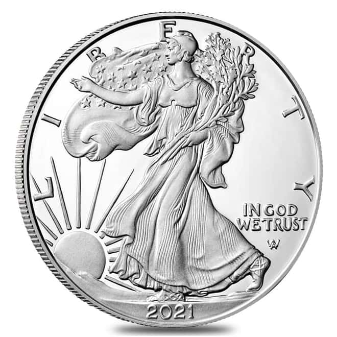 2021-S 1 oz Proof Silver American Eagle Type 2 (w/Box & COA)