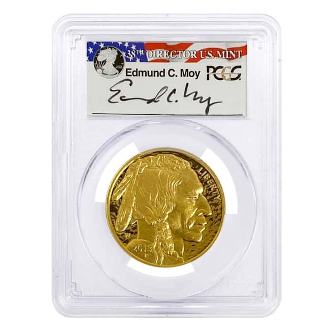 2013 W 1 oz $50 Proof Gold American Buffalo PCGS PF 70 DCAM FS (Edmund C. Moy Sign)