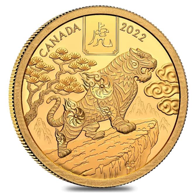 2022 Canada 1/2 oz Proof Gold Lunar Year of The Tiger RCM Coin .9999 Fine (w/Box & COA)