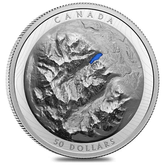 2021 Canada 82.3 gram Silver Lake Louise High Relief Coin .9999 Fine (w/Box & COA)