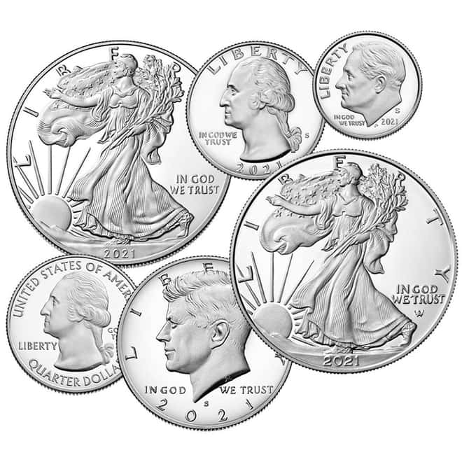 2021 W/S 2.876 oz US Mint Limited Edition Proof Silver 6-Coin Set .999 Fine (w/Box & COA)