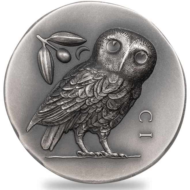 2021 1 oz Silver Athena's Owl Tetradrachm - Numismatic Icons Coin Cook Islands .999 Fine (w/Box & COA)