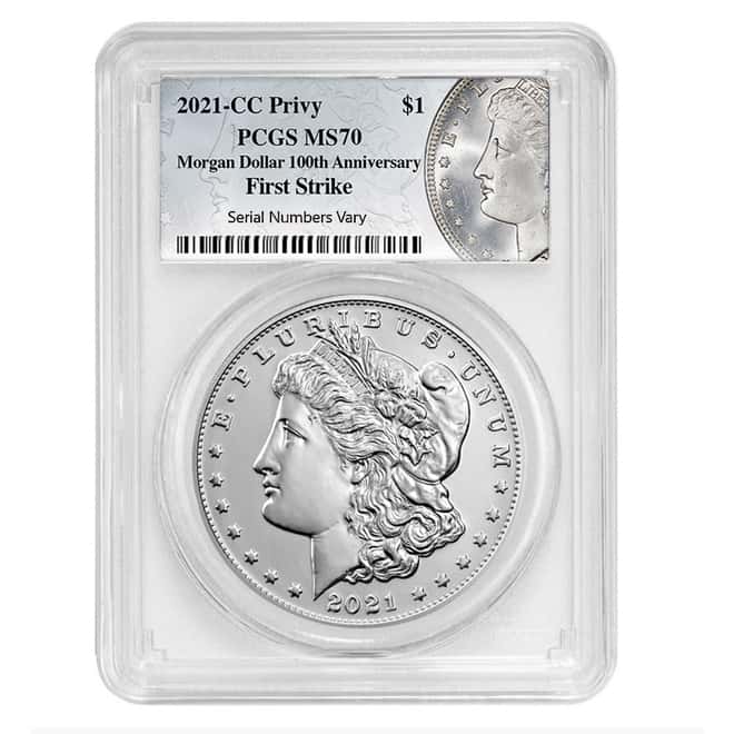 2021 Morgan Silver Dollar Centennial CC Privy PCGS MS 70 FS (Morgan Label)