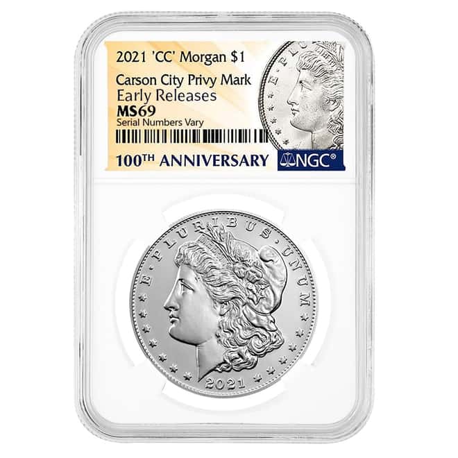2021 Morgan Silver Dollar Centennial CC Privy NGC MS 69 ER (Morgan Label)