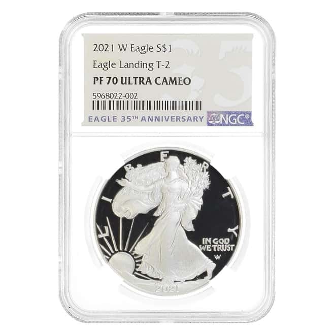 2021-W 1 oz Proof Silver American Eagle Type 2 NGC PF 70 (35th Ann)