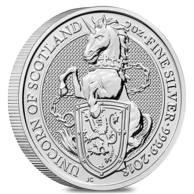 2018 Great Britain 2 oz Silver Queen's Beast (Unicorn of Scotland) Coin .9999 Fine BU
