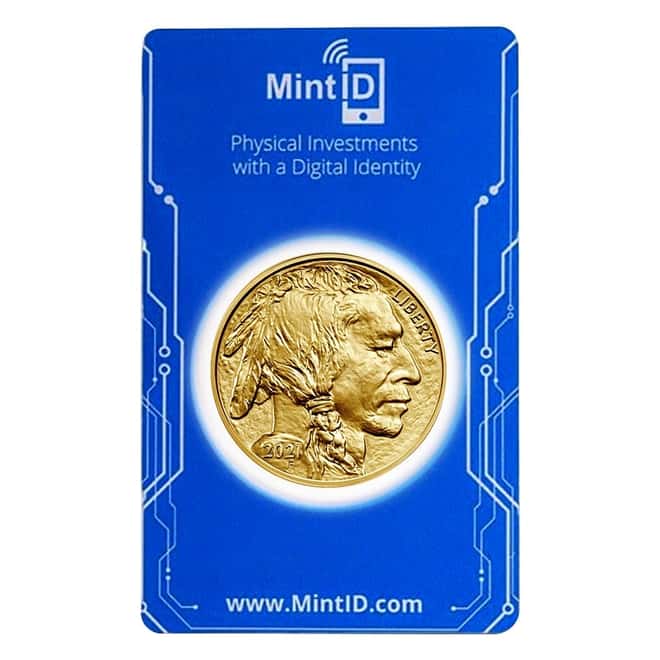 2021 1 oz Gold American Buffalo $50 Coin BU (In MintID NFC Scan Authentication Card)