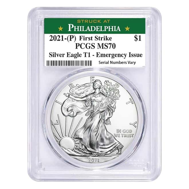 Lot of 20 - 2021 (P) 1 oz Silver American Eagle PCGS MS 70 FS (Philadelphia) Emergency Issue