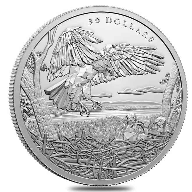 2022 Canada 2 oz Silver Bald Eagles - Multifaceted Animal Family Coin .9999 Fine (w/Box & COA)