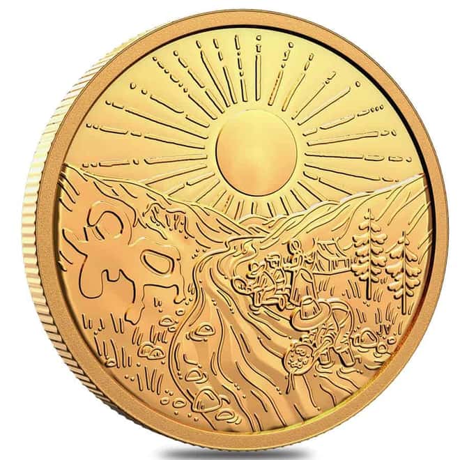 2021 Canada 1 oz Proof Gold Klondike Gold Rush 125th Anniversary .9999 Fine (w/Box & COA)