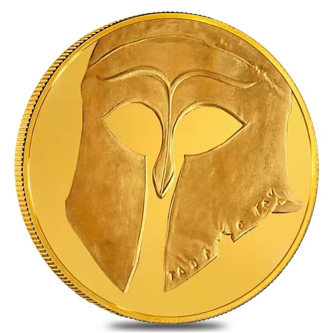 2020 1/4 oz British Museum Corinthian Helmet Proof Gold Coin Solomon Islands .9999 Fine (In Assay)